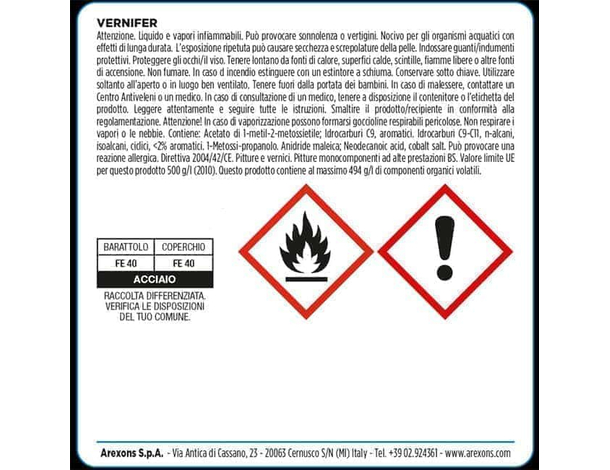 Vernice Gel 2 litri con antiruggine pittura smalto VERNIFER AREXONS colori...