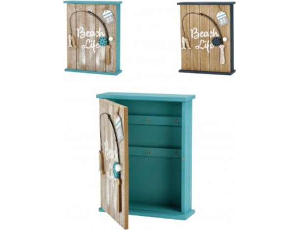 Cassetta portachiavi shabby da parete in legno porta chiavi 6 posti con...