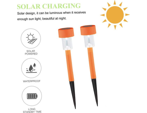 Lampioncino solare led lampada 4pz da esterno giardino con picchetto...