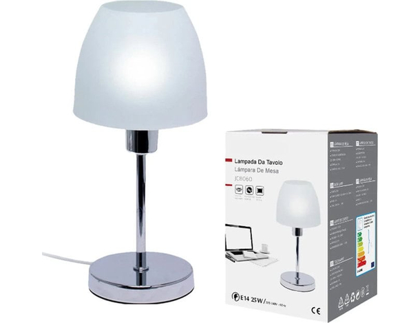 Lampada da Tavolo scrivania E14 comodino Abatjour moderno in metallo 25W 28cm