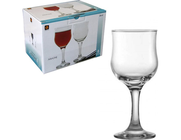Set 6 calici in vetro trasparente da 24 cl Bevande Acqua vino rosso bicchieri