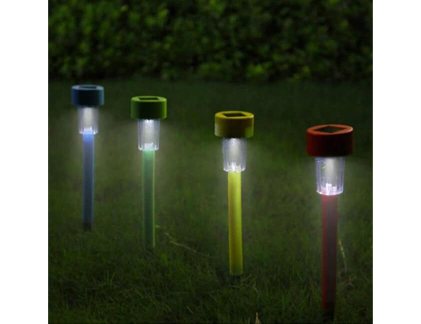 Lampioncino solare led lampada 4pz da esterno giardino con picchetto...