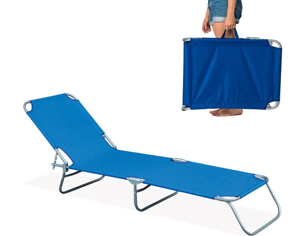 Lettino spiaggia mare brandina pieghevole prendisole regolabile 188x55x24 cm