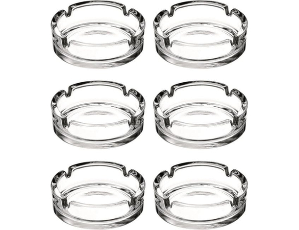 6x Posacenere In Vetro Da Esterno Casa Ufficio Camera Fumatori Ristorante Bar