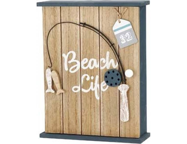 Cassetta portachiavi shabby da parete in legno porta chiavi 6 posti con...