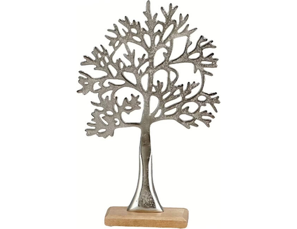 Complemento d'arredo soprammobile albero della vita Metallo base in legno...