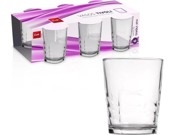 Set 6 Bicchieri in vetro trasparente acqua vino 27 CL casa ristorante bar Tivoli