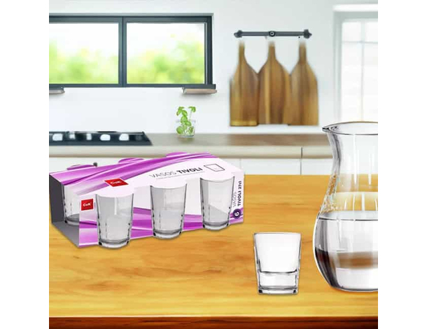 Set 12 Bicchieri in vetro trasparente acqua vino 27CL casa ristorante bar...