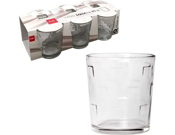 Set 6 Bicchieri in vetro acqua succo vino 29 CL casa ristorante bar pub quadri
