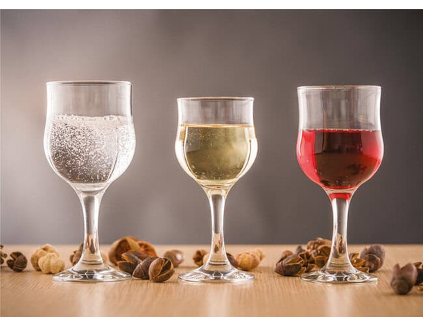 Set 6 calici in vetro trasparente da 24 cl Bevande Acqua vino rosso bicchieri...