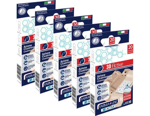 Cerotto Cicatrizzante set da 100 pezzi assortiti acido ialuronico impermeabili