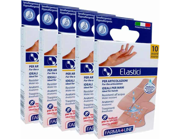 50 Cerotti assortiti per mani e dita elastici traspiranti resistenti all'acqua