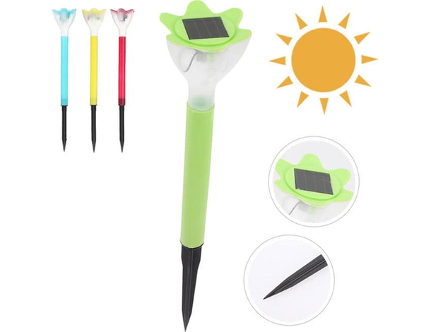 4x Lampioncino solare led lampada da esterno giardino con picchetto Segnapasso
