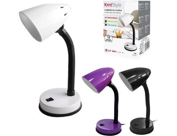 Lampada Tavolo Scrivania Inclinabile flessibile in metallo Luce E27 Moderna 40W
