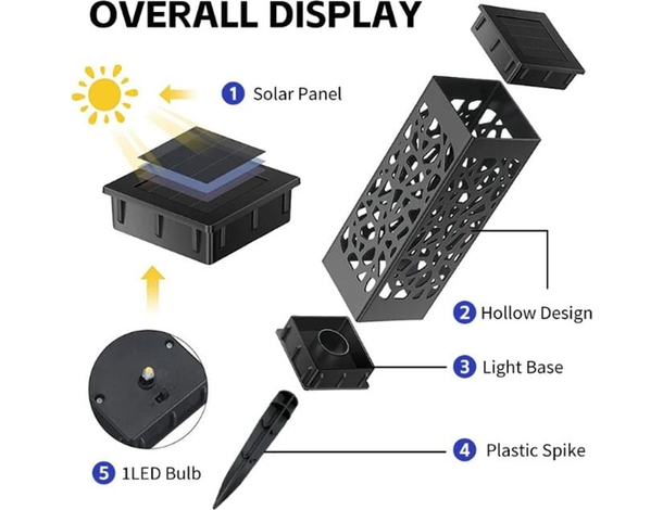 Lampioncino solare led lampada 2pz da esterno giardino con picchetto...