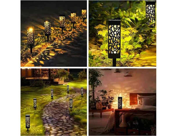 Lampioncino solare led lampada 2pz da esterno giardino con picchetto...