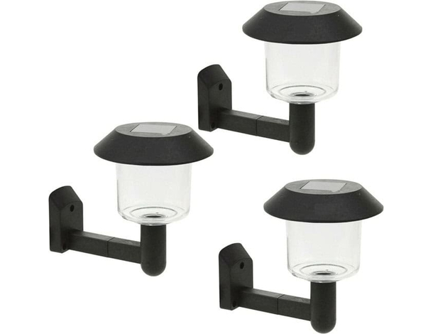 Applique lampada Luce bianca fredda a Led 3pz da parete solare Giardino esterno