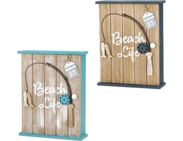 Cassetta portachiavi shabby da parete in legno porta chiavi 6 posti con chiusura
