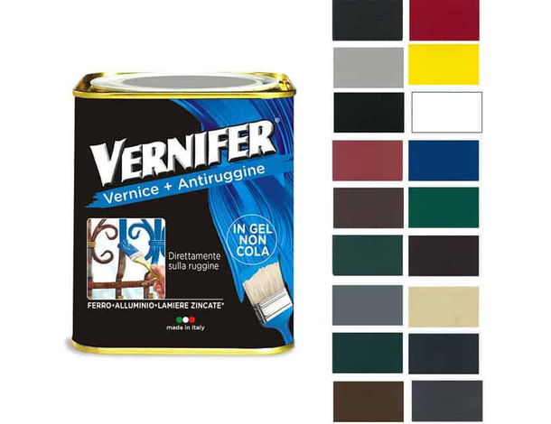 Vernice Gel 750ml con antiruggine pittura smalto VERNIFER AREXONS colori vari...