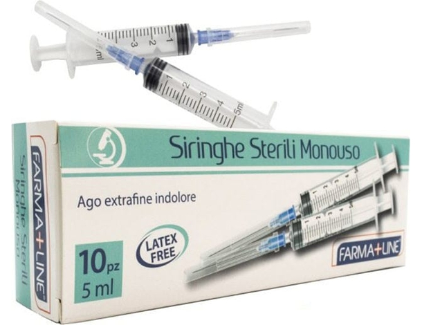 120 Siringhe monouso sterili con ago extrafine indolore da 5 ml senza lattice