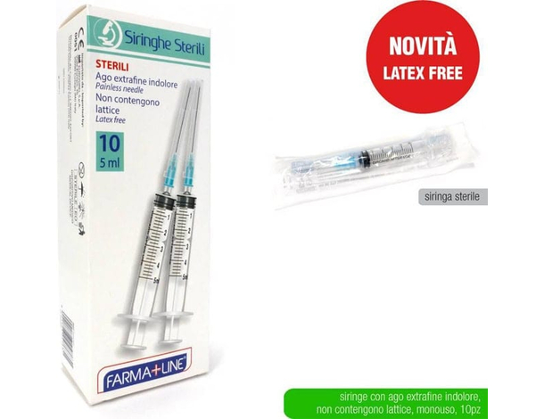 120 Siringhe monouso sterili con ago extrafine indolore da 5 ml senza lattice...