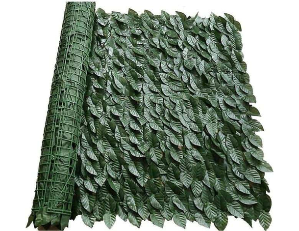 Siepe sintetica 1X3 MT artificiale foglie fogliame edera supporto recinzione