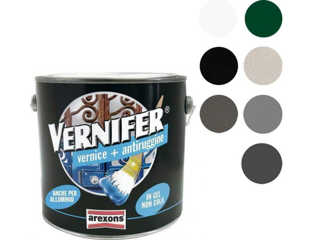 Vernice Gel 2 litri con antiruggine pittura smalto VERNIFER AREXONS colori...
