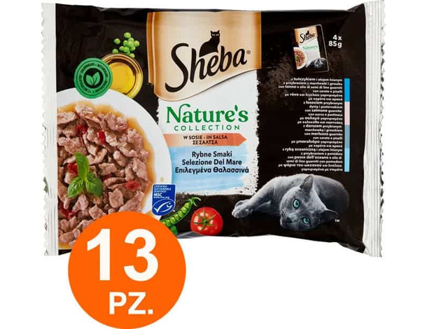 Sheba Multipack Nature's Collection Selezione del mare in salsa Gatti 13x4 pz