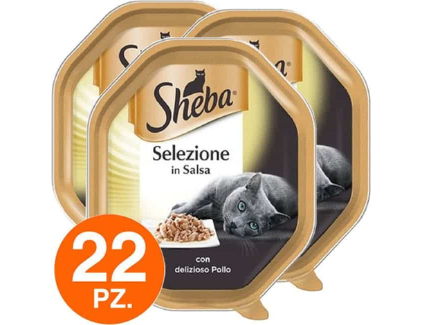 Sheba Selezione in Salsa Cibo per Gatti al Gusto Pollo - 22 Vaschette da 85g