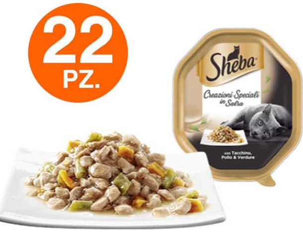 Sheba Creazioni Speciali in Salsa Tacchino Pollo e Verdure Cibo Umido Gatti 85G