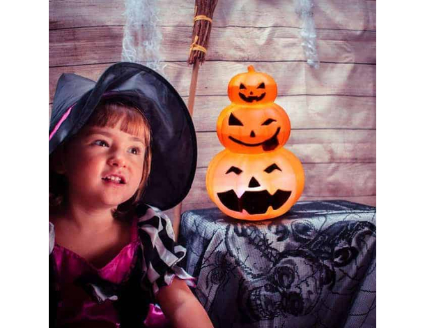 Zucca decorativa con Illuminazione a LED Di Halloween per Ingresso Di Casa 5