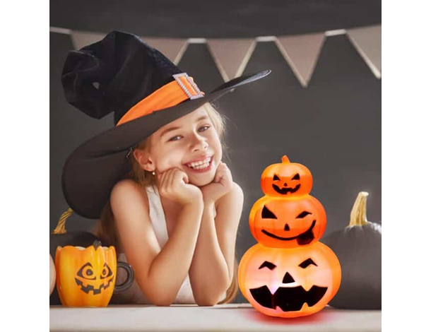 Zucca decorativa con Illuminazione a LED Di Halloween per Ingresso Di Casa 4