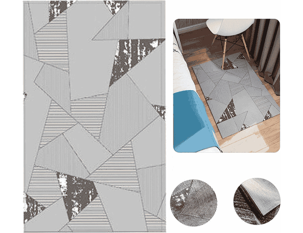 Tappeto Pelo Corto Geometrico moderno Soggiorno Salotto Ornamento Varie...