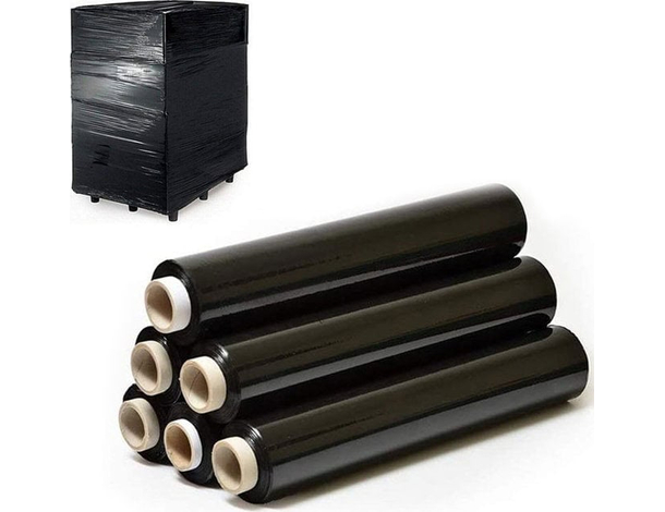 Film estensibile manuale nero 6 rotoli pellicola pallet per imballaggio 2kg