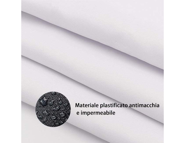 Tovaglia Antimacchia in Poliestere Rettangolare bianca cucina + fermatovaglia...
