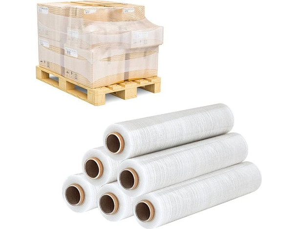 Film estensibile manuale bianco 6 rotoli pellicola pallet per imballaggio 2kg