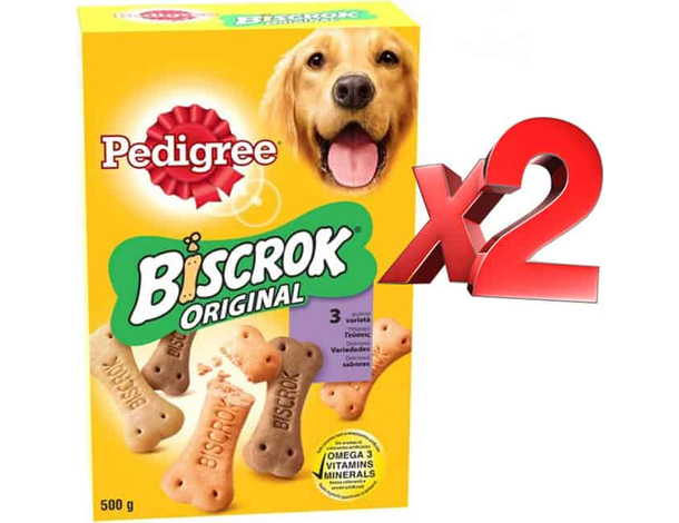 Pedigree BISCROK ORIGINAL 500 grammi 2 confezioni - Biscotti snack per Cani