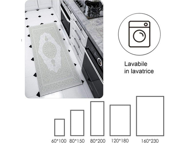 Tappeto Camera Soggiorno Salotto Moderno Grigio A Pelo Corto Varie misure...