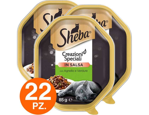 Sheba Creazioni Speciali in Salsa Cibo per Gatti Angello e Verdure- 22 Vaschette