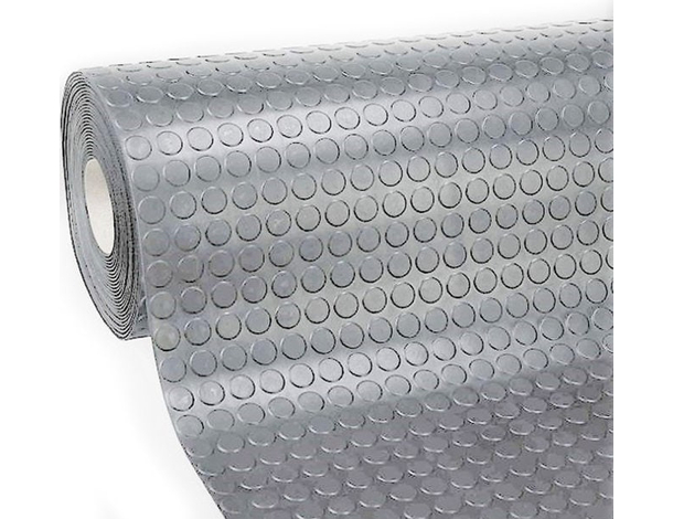 Tappeto gomma grigio in PVC copertura pavimento largo 1x30 m bollo bullonato