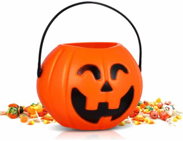 6 Pcs Secchiello Per Caramelle con luce led Portatile Zucche Decorazioni Bambini