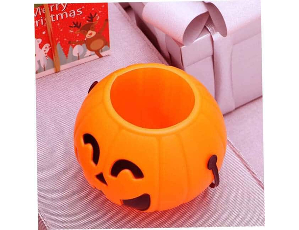 6 Pcs Secchiello Per Caramelle con luce led Portatile Zucche Decorazioni...