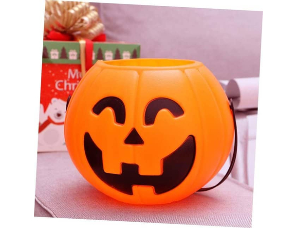 6 Pcs Secchiello Per Caramelle con luce led Portatile Zucche Decorazioni...