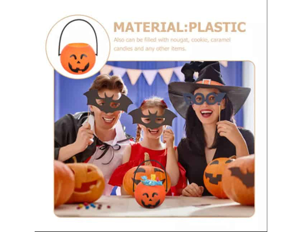 12 Pcs Secchiello Per Caramelle Portatile Zucche Decorazioni Bambino...