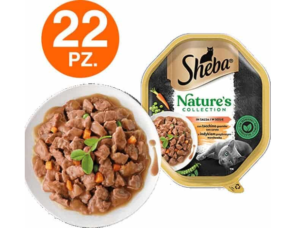 Sheba Nature's Collection Tacchino e carote in Salsa 22x85 gr. Cibo Umido gatti