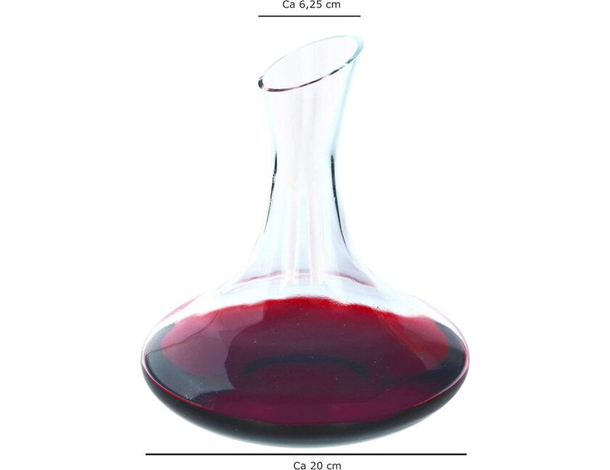 Decanter vino rosso caraffa vetro collo Rotondo cilindrico Sommelier 1,5...