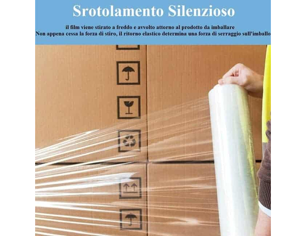 Film estensibile manuale trasparente pellicola 2 rotoli pallet imballaggio...