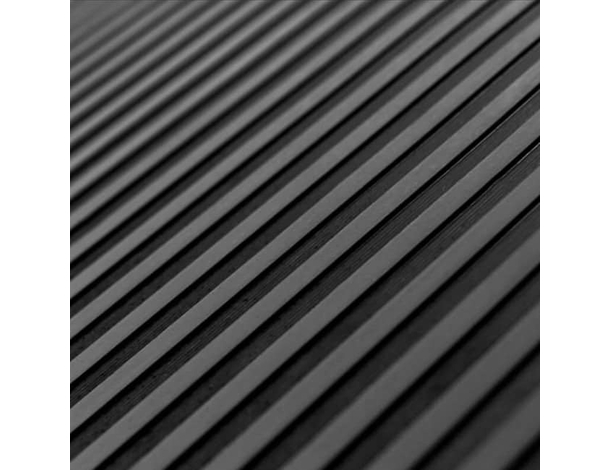 Tappeto in gomma antiscivolo copripavimento rigato nero 1,2x10 m NO PVC 4