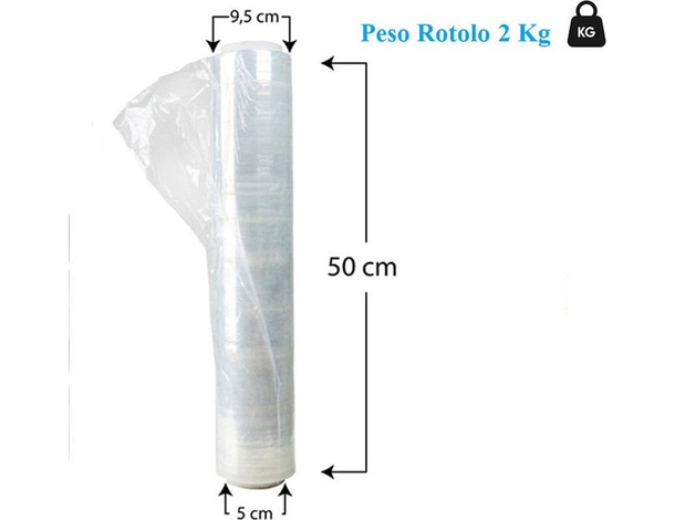 Film estensibile manuale trasparente pellicola 2 rotoli pallet imballaggio...
