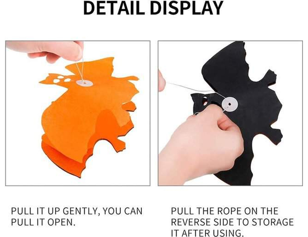 3 Festoni addobbi di Halloween ghirlanda 2,75 metri zucche di carta per feste...